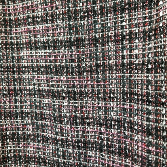 BANANA REPUBLIC black back tweed wool metallic front short sleeve top - Picture 4 of 9